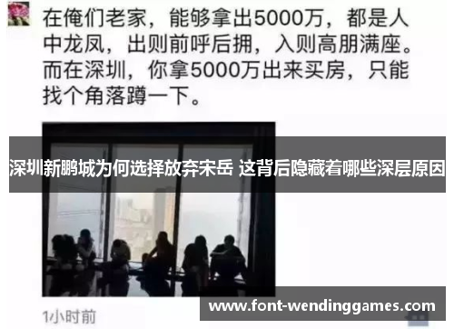 深圳新鹏城为何选择放弃宋岳 这背后隐藏着哪些深层原因
