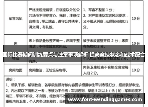 国际比赛期间训练要点与注意事项解析 提高竞技状态和战术配合