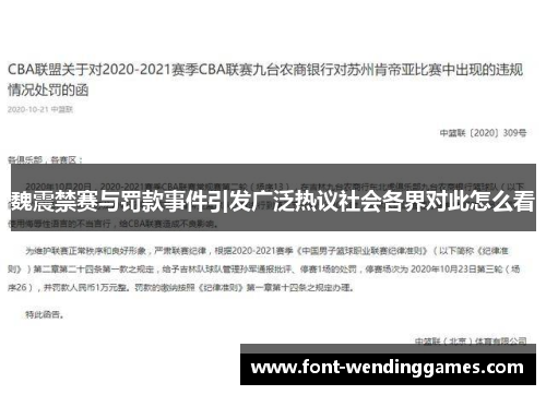 魏震禁赛与罚款事件引发广泛热议社会各界对此怎么看